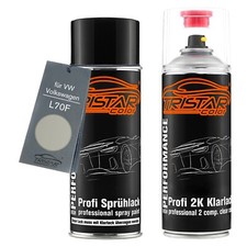 Autolack 2K Spraydosen Set für VW Volkswagen L70F Chinchilla Basis 2K Klarlack