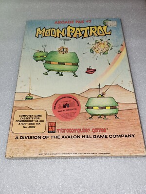 ATARI 400/800 & COMMODORE 64/128  - MOON PATROL (Arcade Pak 7 ) Big Box