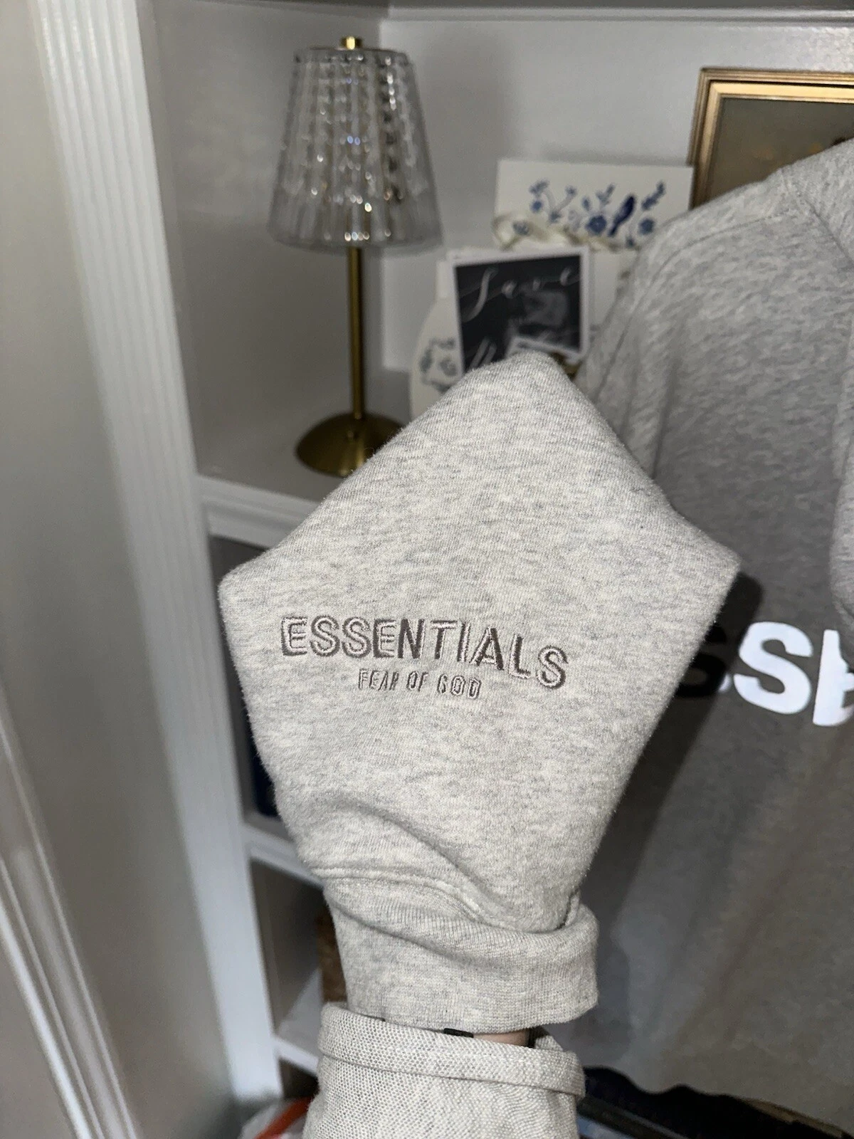 ESSENTIALS 3M FOG HOODIE Farina d'avena leggera W19 RARA Fear Of God riflettente taglia L