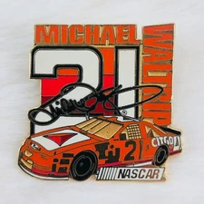 Vtg 1997 Michael Waltrip NASCAR #21 Citgo Car Enamel Racing Lapel Pin