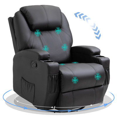 Elektrische Massageliege Sofa schwarz Kunstleder 109 H x 92 B x 84 T cm