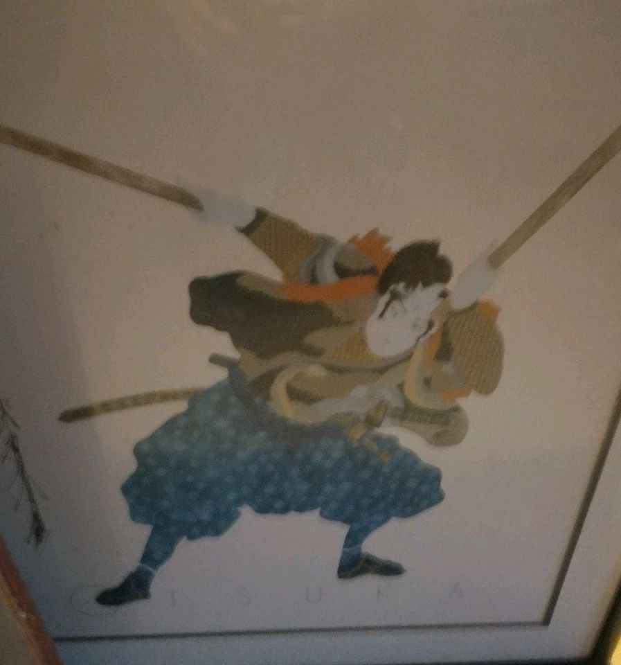 LITOGRAFÍA HISASHI OTSUKA EN RELIEVE ORIGINAL MANO SD "MUSASHI el Maestro" enmarcada Foto 2 de 2