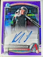 Kayson Cunningham 2025 Bowman Draft 1st Purple Mojo Auto /199 - Diamondbacks