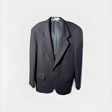 Oscar de la Renta Men  s Black Wool Cashmere Blend Blazer 40S Classic Fit 5923A