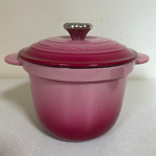 Le Creuset Cocotte Every Rice Pot 18cm with Inner lid Berry Pink Cast Iron Japan - Picture 5 of 13