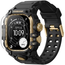 amBand Protective Case with Band 9H Tempered Glass for Apple Watch Ultra 49mm