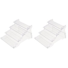 2pcs Acrylic Riser Display Shelf 4 Tier Acrylic Display Stands Clear Display ...