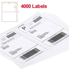 4000 Rounded 8.5x5.5 Shipping Labels Half Sheet Self Adhesive for Laser / Inkjet