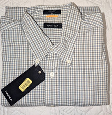 Nautica Short Sleeve Shirt Mens XL Cotton Check NWT Vintage
