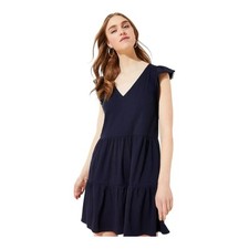 Loft Petite Lacy Tiered Flutter Dress Navy XL Petite Lightweight V-Neck Sundress