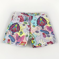 Peter Millar Swim Trunks Mens Size L Toucan Tropical Paisley Parrot Lined AOP