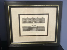 Jacobo Gibbs framed architectural engraving.
