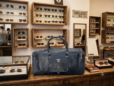 Bag Goat Leather Travel Genuine Luggage Gym Weekend Overnight Duffel Vintage