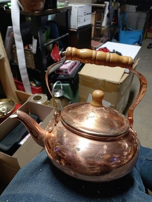 Vintage 1980s Copper Plated Teapot Kettle Cover, Handle, Spout & Rubber Stopper