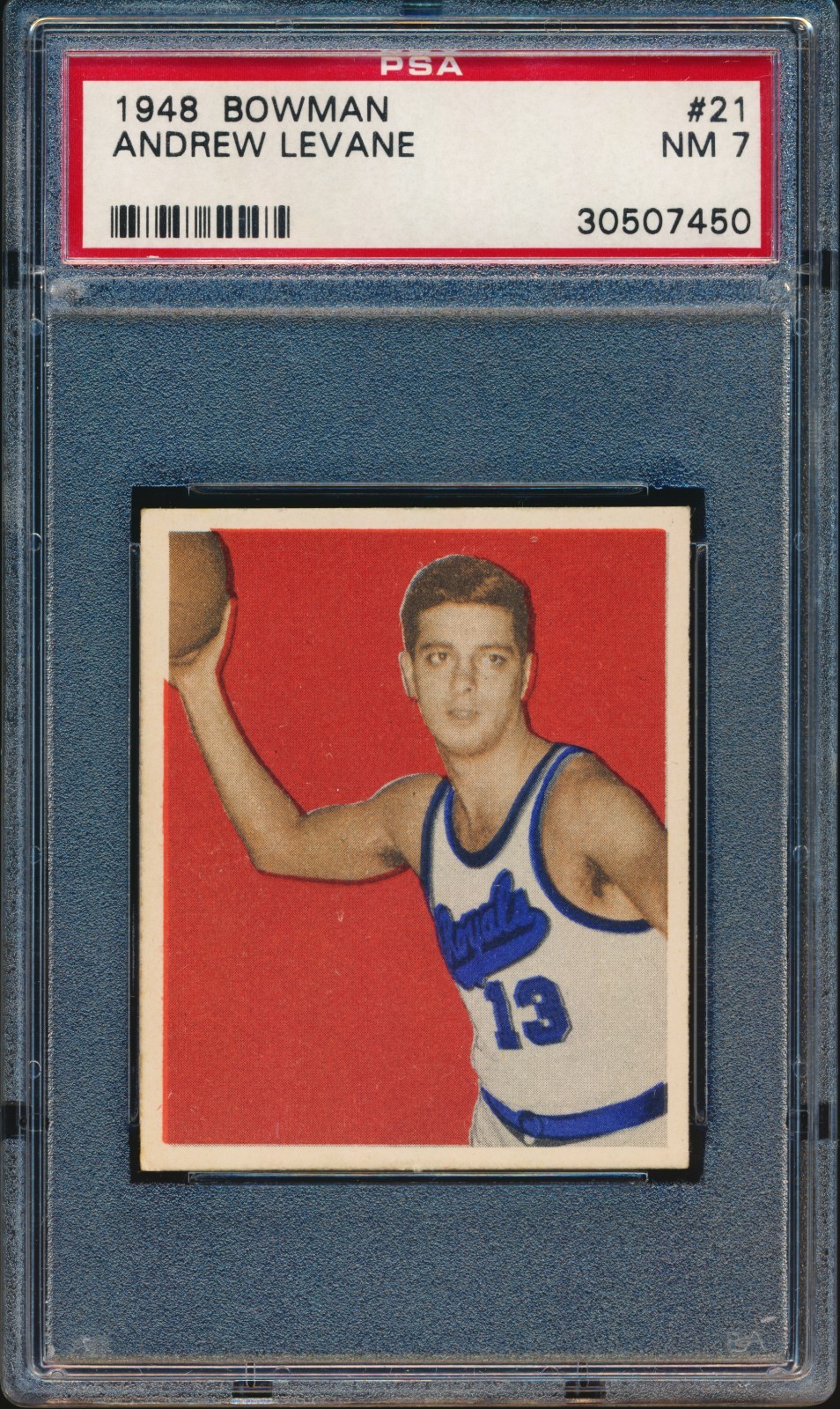 1948 Bowman #21 Andrew Levane RC PSA 7 NM Basketball 30507450 Centered!