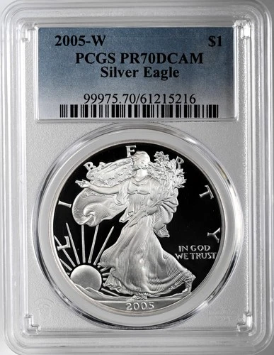 2005-W  $1  PROOF AMERICAN SILVER EAGLE (ASE/SAE) PCGS PR70 DCAM  #61215216