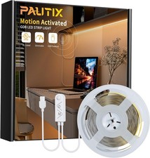 PAUTIX COB LED Strip with Motion Sensor,5V USB LED Tape Light 2700K Warm Whit