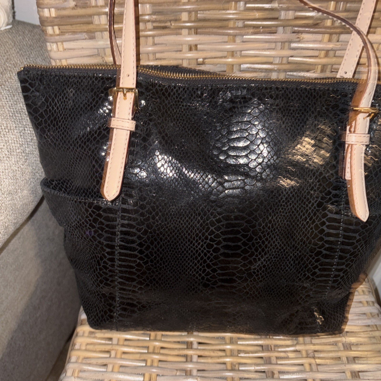 Michael Michael Kors Black Python Embossed Leathe… - image 17