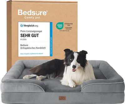BEDSURE Orthopädisches Hundebett Ergonomisches Hundesofa - 89X63 Cm Hundecouch M