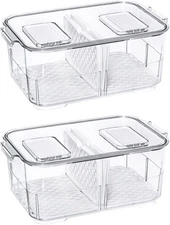 Produce Saver Lettuce Container, Refrigerator Organizer Bins Fridge Food Stor...