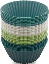 24 Pack Silicone Baking Cups Reusable Muffin Liners Non-Stick Cup Cake Molds Set