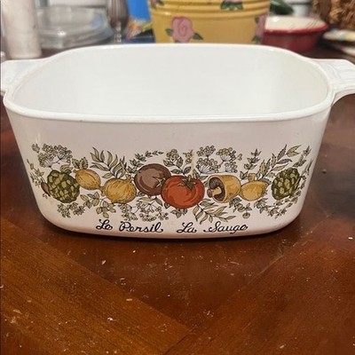 2 Vintage Corningware Spice O' Life A-1-B, 1 1/2 and 1 quart casseroles No lids