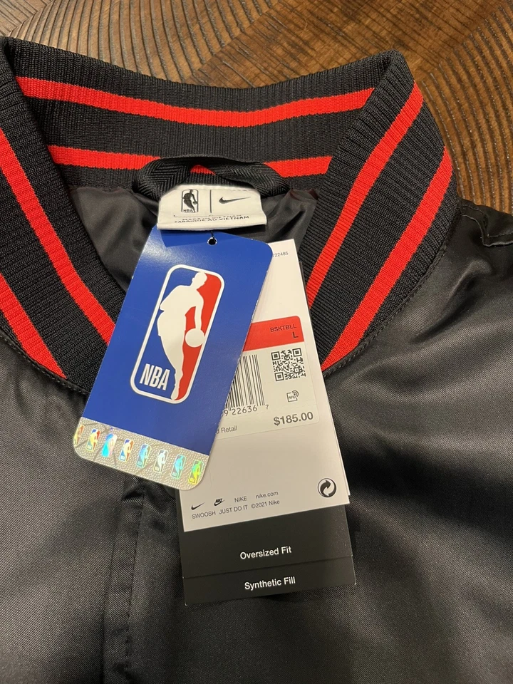 Chaqueta a presión Nike Chicago Bulls City Edition Courtside, talla grande nueva con etiquetas FB4510-010 Foto 4 de 4