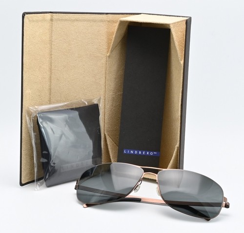 LINDBERG Sonnenbrille 8568 62-13 135 SC25 Sun Titanium Kupfer Large Pilot Pola - Picture 7 of 18