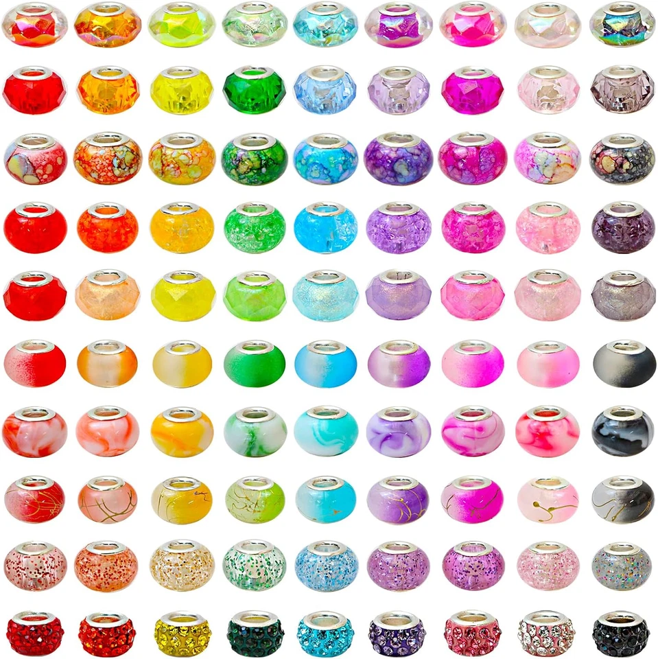 Бусины с большими отверстиями для ручек европейские разделители бусины стразы декоративные бусины сделай сам... - Изображение 2 из 4