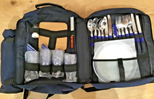 4 Persons Picnic Backpack with Insulated bottle Holder & Tableware
