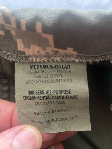 Mens Military Camo Rain Pants Size Medium Regular 31-35 X 29 1/2-32 1/2 Hunting - Picture 4 of 9