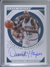 2018-19 National Treasures Peerless Signatures Emerald 3/5 Derek Harper Auto d6a