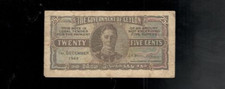 Ceylon, 1949, KGV1, 25 Cents, NICE F-VF!