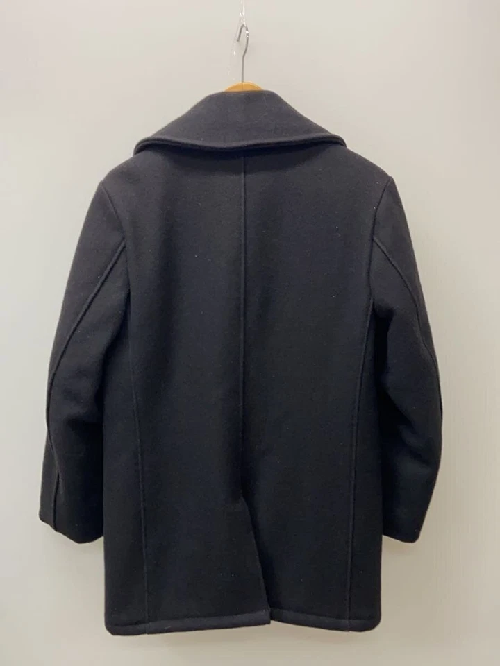 Schott 740N Pea Coat Dark Navy Wool Blend Size 36 Made in USA Quilted Lining - Image 2 of 4