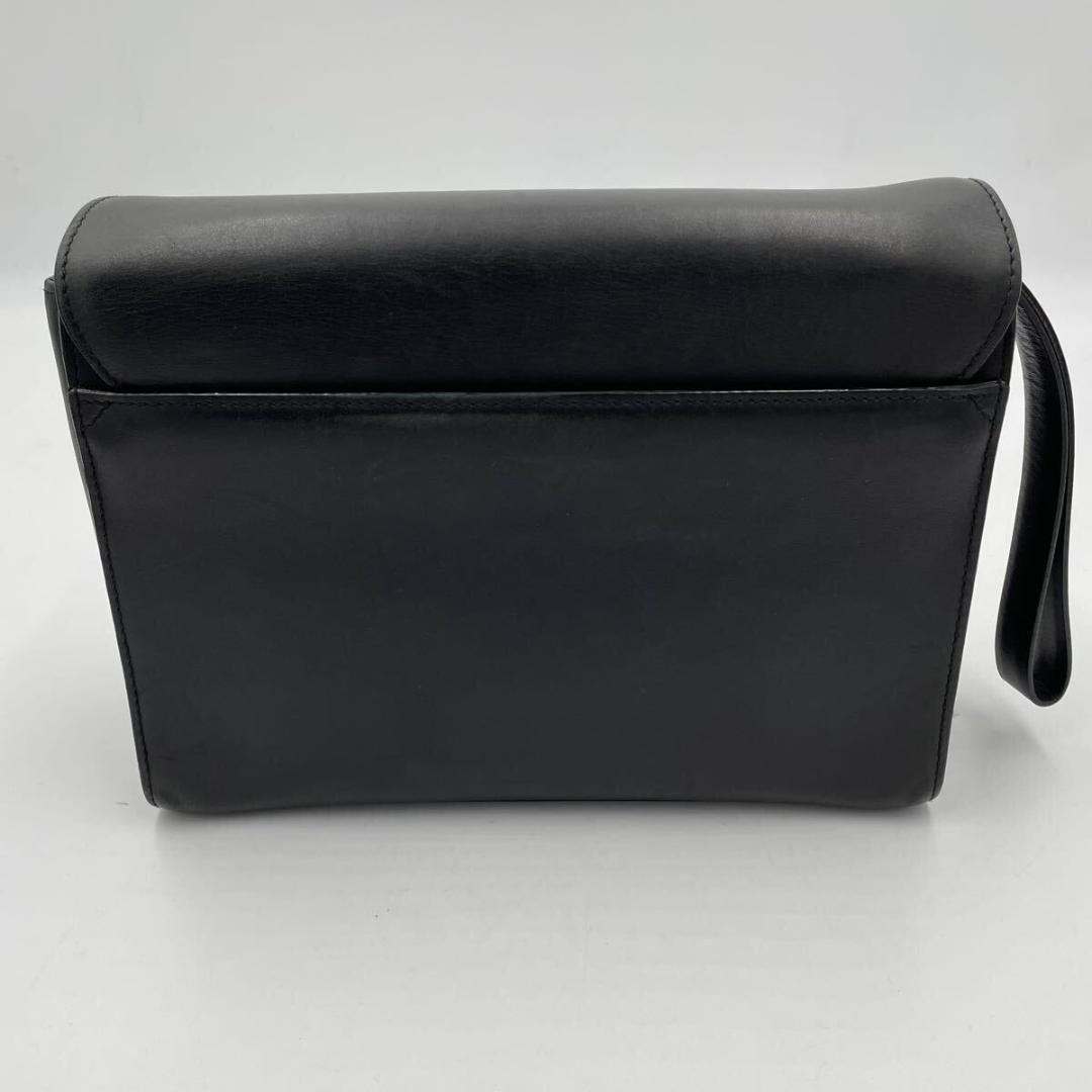 ★TOUT Y EST★ RUNA mirror leather clutch CW005 BALLY Black Leather Clutch Bag Men's 7x10x3 in Silver Logo