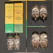 AMPEREX 12AX7 ECC83 BUGLE BOY 1964 LEGENDARY TREBLE CLEF MATCHED SET