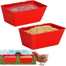 Hanging Poultry Feeder and Waterer Trough 2.5 Quart for Chicken Duck Goose