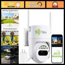 3MP Outdoor Security Camera - Wi-Fi 2.4G/5G, 360  Pan-Tilt, Motion Tracking, Col