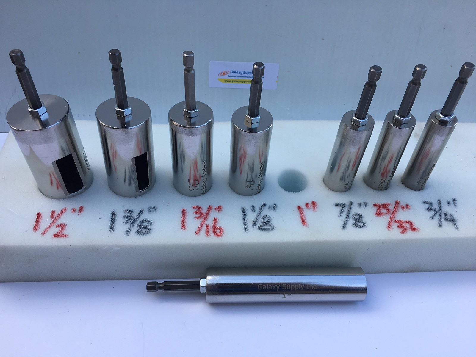 Galaxy Supply Inc. Foam Hole Cutter 1-1/8"=28mm Diameter, Stainless Steel, Up...