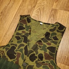 Vintage 80's Camouflage Hunting Vest Adult Medium Duck Shooting Game Pouch