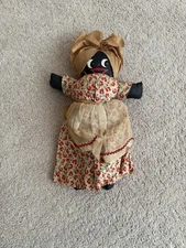 Vintage Folk Art Handmade African American Cloth Rag Doll 11”