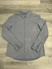   Mens Lululemon Commission Long Sleeve Shirt Large - Light Blue / Grey