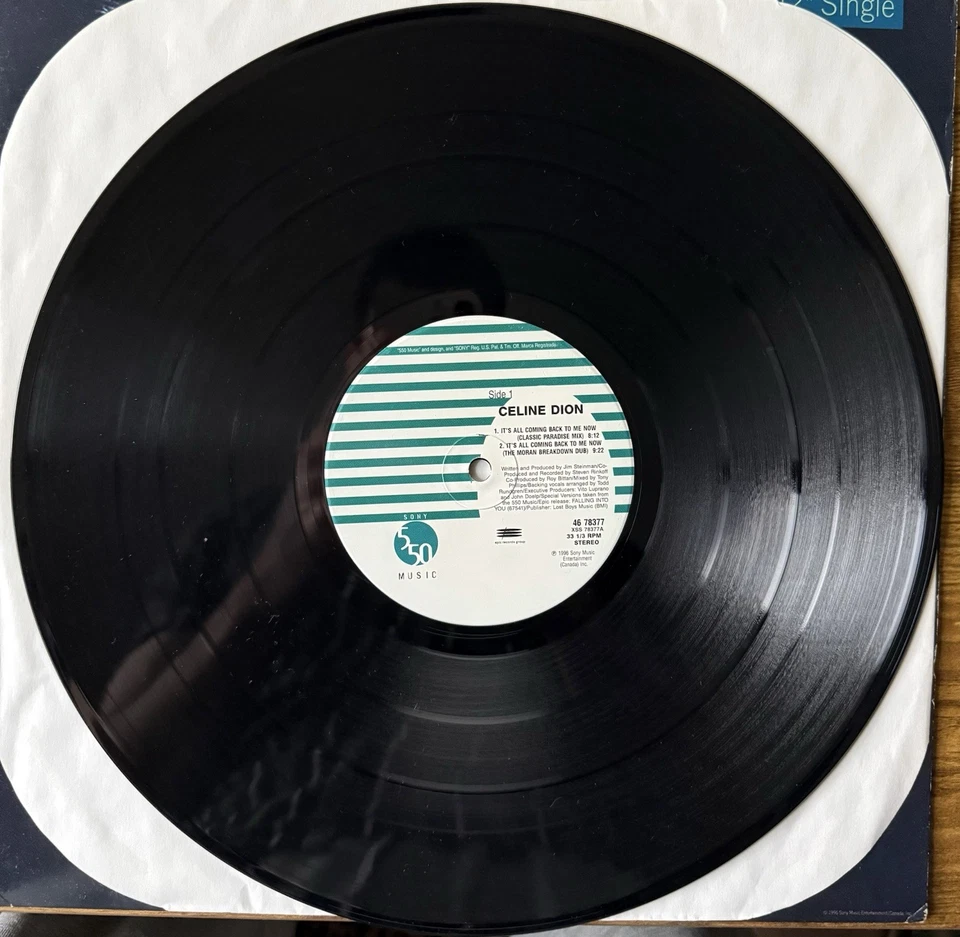 Celine Dion It’s All Coming Back To Me Now Vinyl 1996 - Image 4 of 4