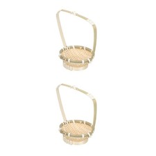  2 piccoli cestini in bambù per regali - cestini rotondi in bambù con manico -