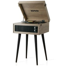 3-Speed Record Player, Bluetooth Turntable with Built-in Speakers and Detacha...