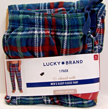 NWT Lucky Brand Cloud Soft Men's Sleep Fleece Pant Plaid Size XL 40-42