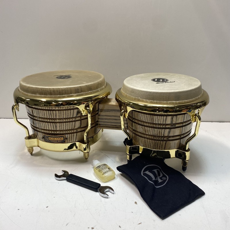 Latin Percussion LP Galaxy Giovanni Series Bongos Ash Wood Gold Tone Hardware