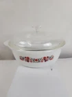 Vintage Fire King 8" Primrose Flower Round Casserole Dish with Lid