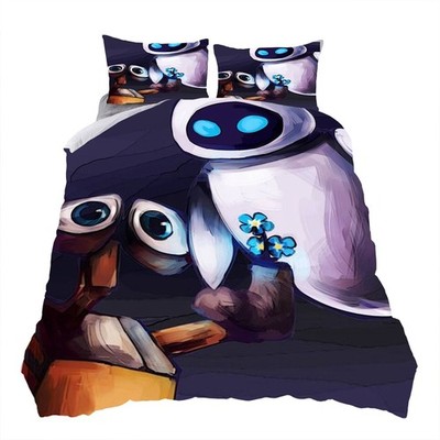 WALL.E Eve Bettwäsche Set-20 Anpassbar Bettbezug135x200 Kissenbezug80x80 Kinder