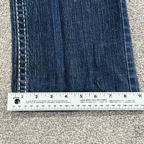 Wrangler Rock 47 Jeans Uomo 40x36 Pantaloni Cowboy Slim Dritti Scuri Punti Spessi - Foto 11 di 24